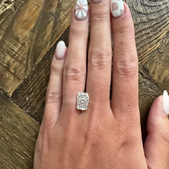 Genuine Appraised Loose Radiant Diamond Stone 4.10ct VVS2 Color E 🌟FIRM - Picture 2 of 4